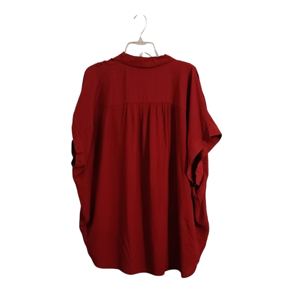 NWT Madewell Central Drapey Shirt Dark Cabernet Button Oversized Size 2X Plus - Picture 3 of 6